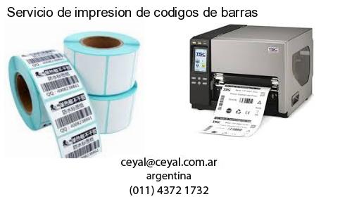 Servicio de impresion de codigos de barras