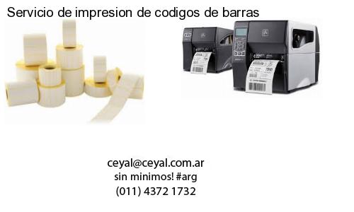 Servicio de impresion de codigos de barras