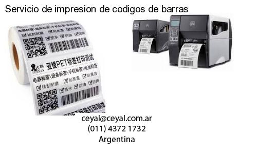 Servicio de impresion de codigos de barras