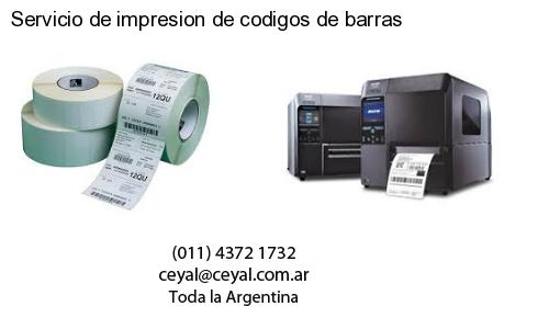 Servicio de impresion de codigos de barras