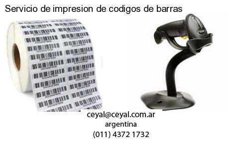 Servicio de impresion de codigos de barras