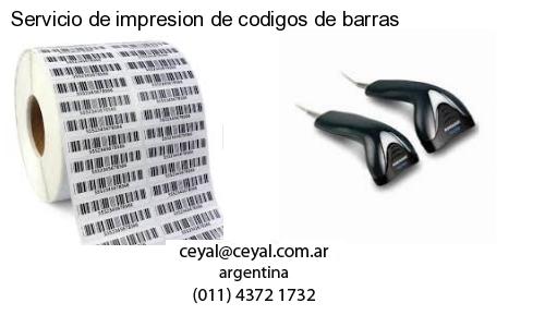 Servicio de impresion de codigos de barras