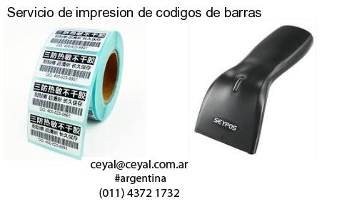 Servicio de impresion de codigos de barras
