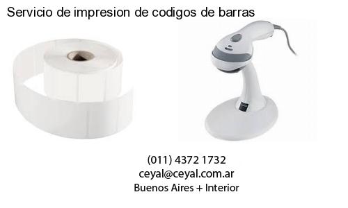 Servicio de impresion de codigos de barras
