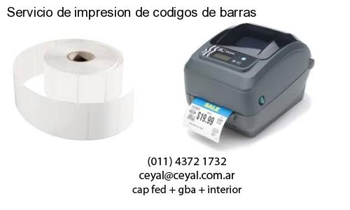 Servicio de impresion de codigos de barras