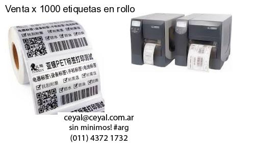 Venta x 1000 etiquetas en rollo