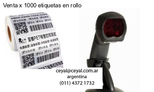 Venta x 1000 etiquetas en rollo