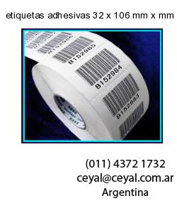etiquetas adhesivas 32 x 106 mm x mm