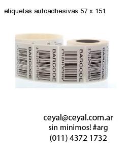 etiquetas autoadhesivas 57 x 151