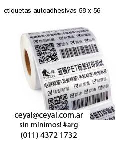etiquetas autoadhesivas 58 x 56