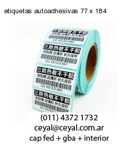 etiquetas autoadhesivas 77 x 184