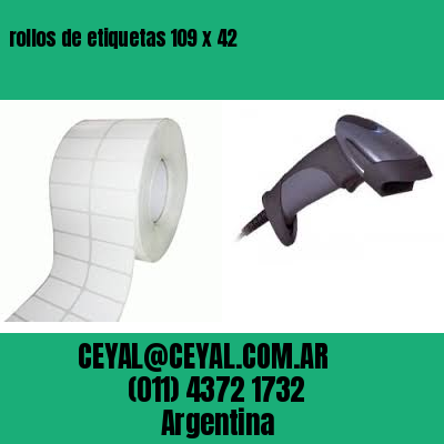rollos de etiquetas 109 x 42
