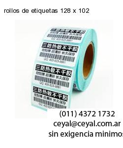 rollos de etiquetas 128 x 102