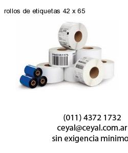 rollos de etiquetas 42 x 65