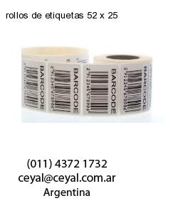 rollos de etiquetas 52 x 25