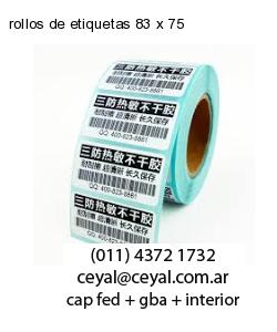 rollos de etiquetas 83 x 75