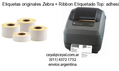 Etiquetas originales Zebra   Ribbon Etiquetado Top: adhesivo   ribbo
