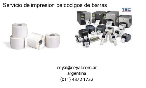 Servicio de impresion de codigos de barras