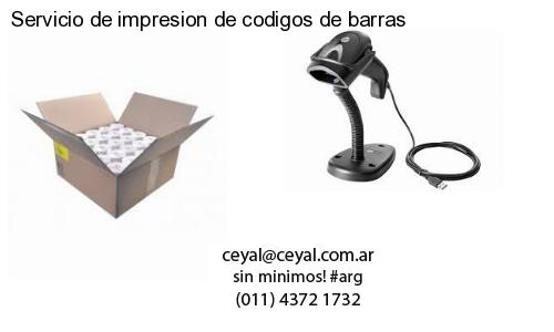 Servicio de impresion de codigos de barras