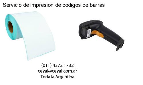 Servicio de impresion de codigos de barras