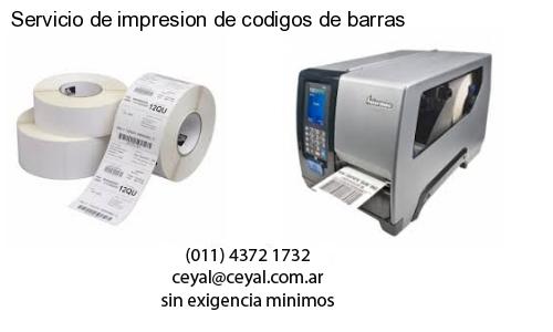 Servicio de impresion de codigos de barras