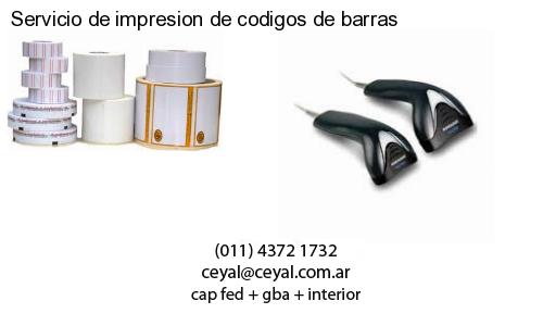 Servicio de impresion de codigos de barras