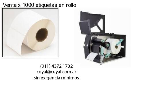 Venta x 1000 etiquetas en rollo