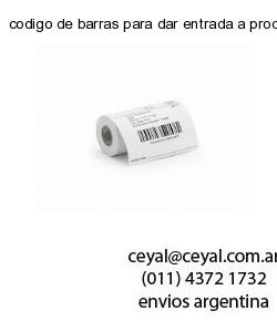 codigo de barras para dar entrada a productos