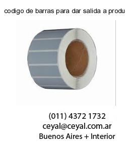 codigo de barras para dar salida a productos