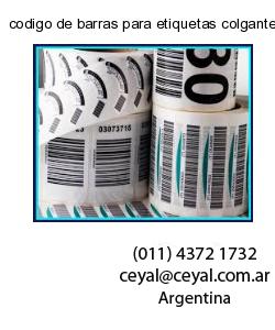 codigo de barras para etiquetas colgantes