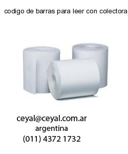 codigo de barras para leer con colectora de datos