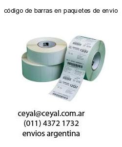 código de barras en paquetes de envio