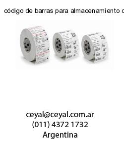 código de barras para almacenamiento de productos