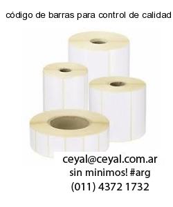 código de barras para control de calidad