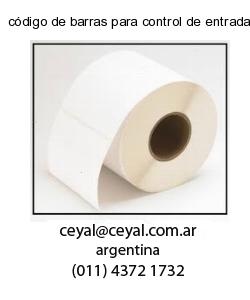código de barras para control de entrada de produc