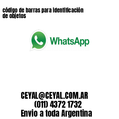 código de barras para identificación de objetos 