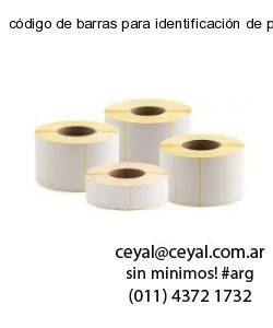 código de barras para identificación de productos