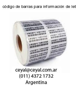 código de barras para información de letras