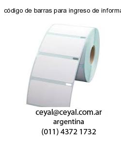 código de barras para ingreso de información