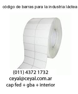 código de barras para la industria láctea