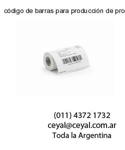 código de barras para producción de productos