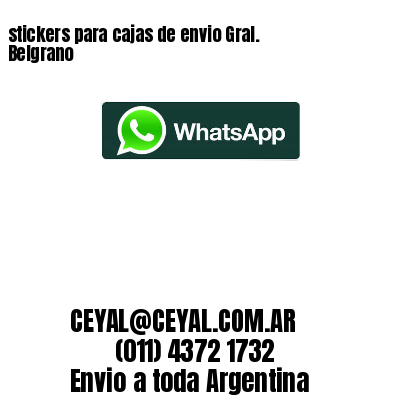 stickers para cajas de envio Gral. Belgrano
