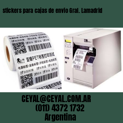 stickers para cajas de envio Gral. Lamadrid