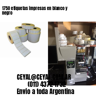 1750 etiquetas impresas en blanco y negro