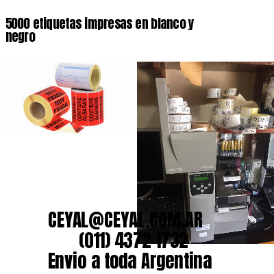 5000 etiquetas impresas en blanco y negro