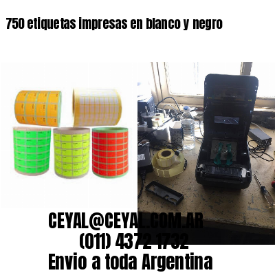 750 etiquetas impresas en blanco y negro