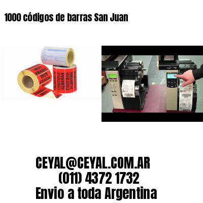 1000 códigos de barras San Juan
