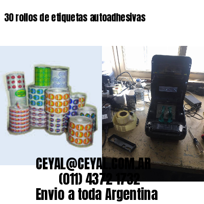 30 rollos de etiquetas autoadhesivas