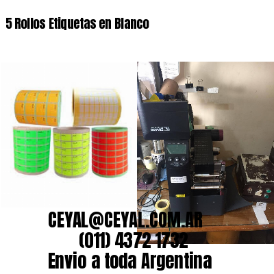5 Rollos Etiquetas en Blanco