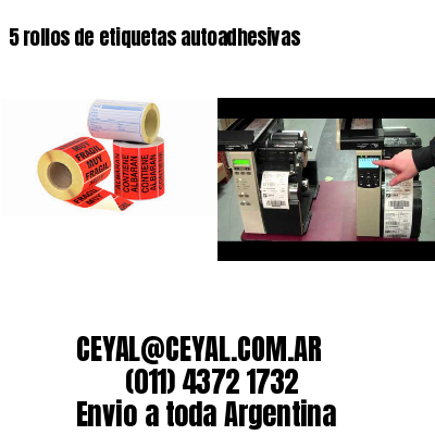 5 rollos de etiquetas autoadhesivas